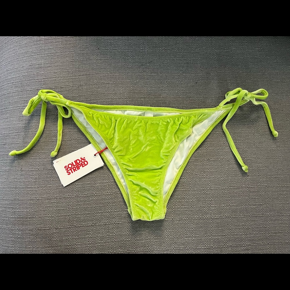 SOLID & STRIPED Velvet Side Tie Bikini Bottom 💚